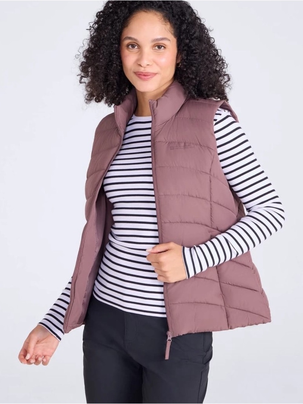 NWT Mountain Warehouse Woman Water-Resistant Puffer Zip-Up Vest US8 Granola